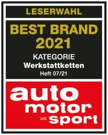 Auszeichnung auto motor sport – Best Brand 2021 Kategorie Werkstattketten Auszeichnung auto motor sport - Best Brand 2021 Kategorie Werkstattketten