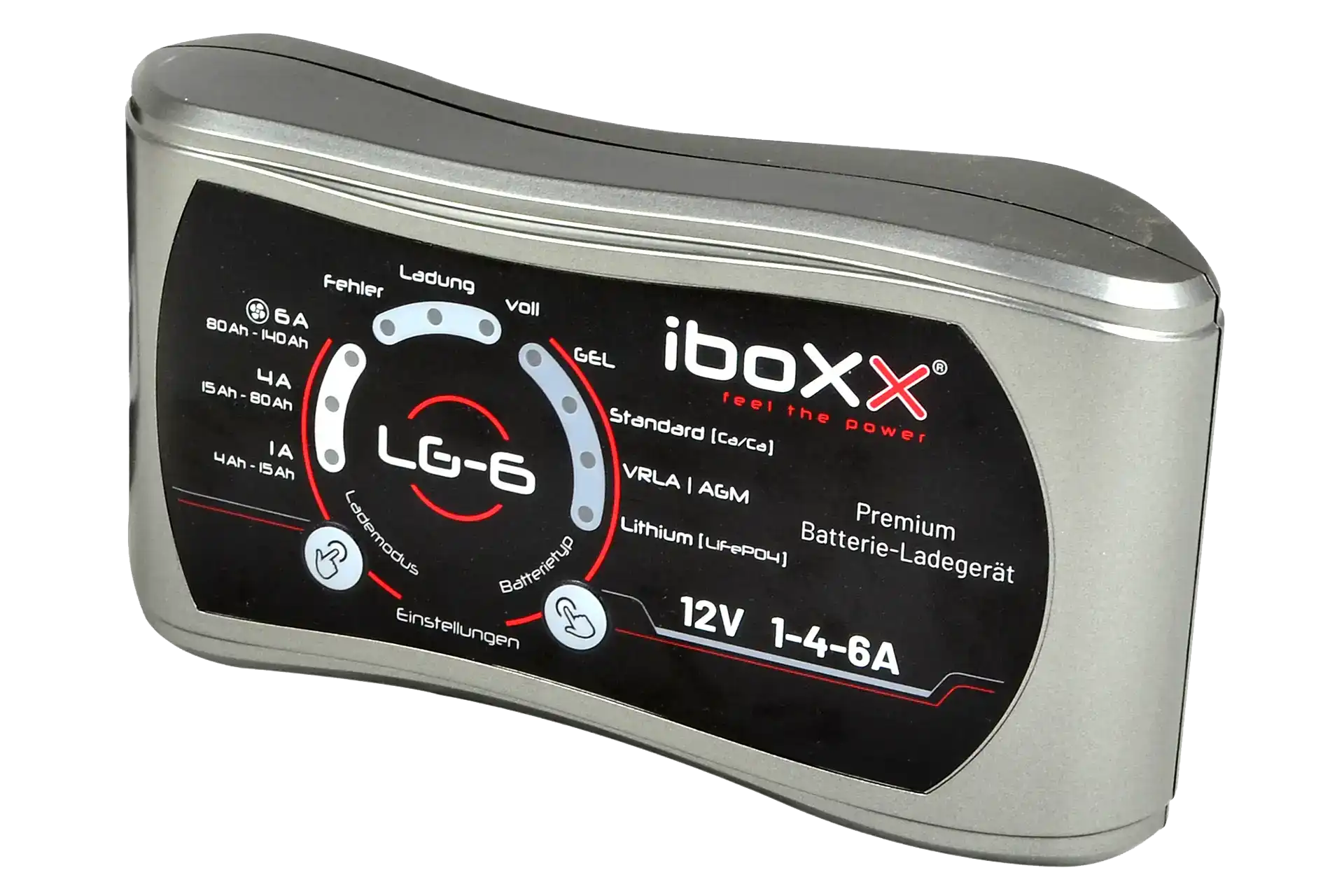 12V Ladegerät iBoxx LG6 – universelles Ladegerät für VRLA-, AGM-, GEL-, EFB- und Lithium LiFePO4-Batterien, intelligente Ladetechnik, schonende Vollladung und zuverlässige Stromversorgung bei Dörfelt