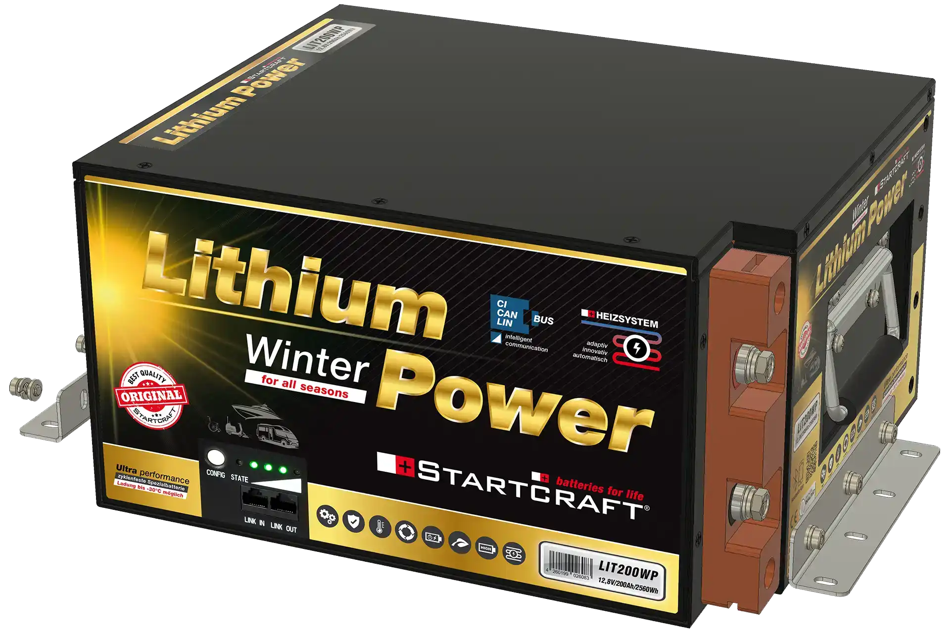 Lithium-Zusatzbatterie 200Ah mit Universalhaltersatz für CI CAN/LIN-Bus Heizsysteme – leistungsstarke Zweitbatterie für autarken Bordstrom, effizientes Energiemanagement Fahrzeug und zuverlässige Aufbaubatterie-Lösung in der Zwickau Region